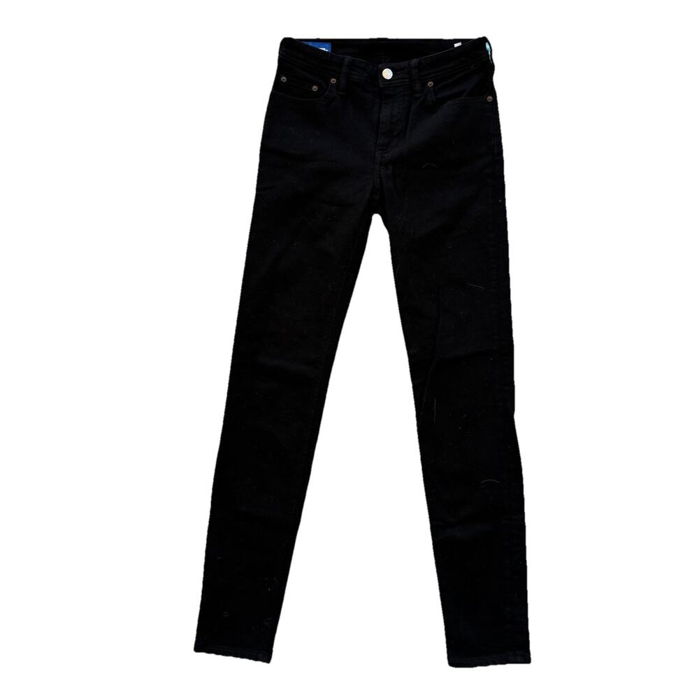 Blå Konst Acne Jeans MADE IN ITALY 27x34 175/68A Black Skinny Jeans Low Rise
